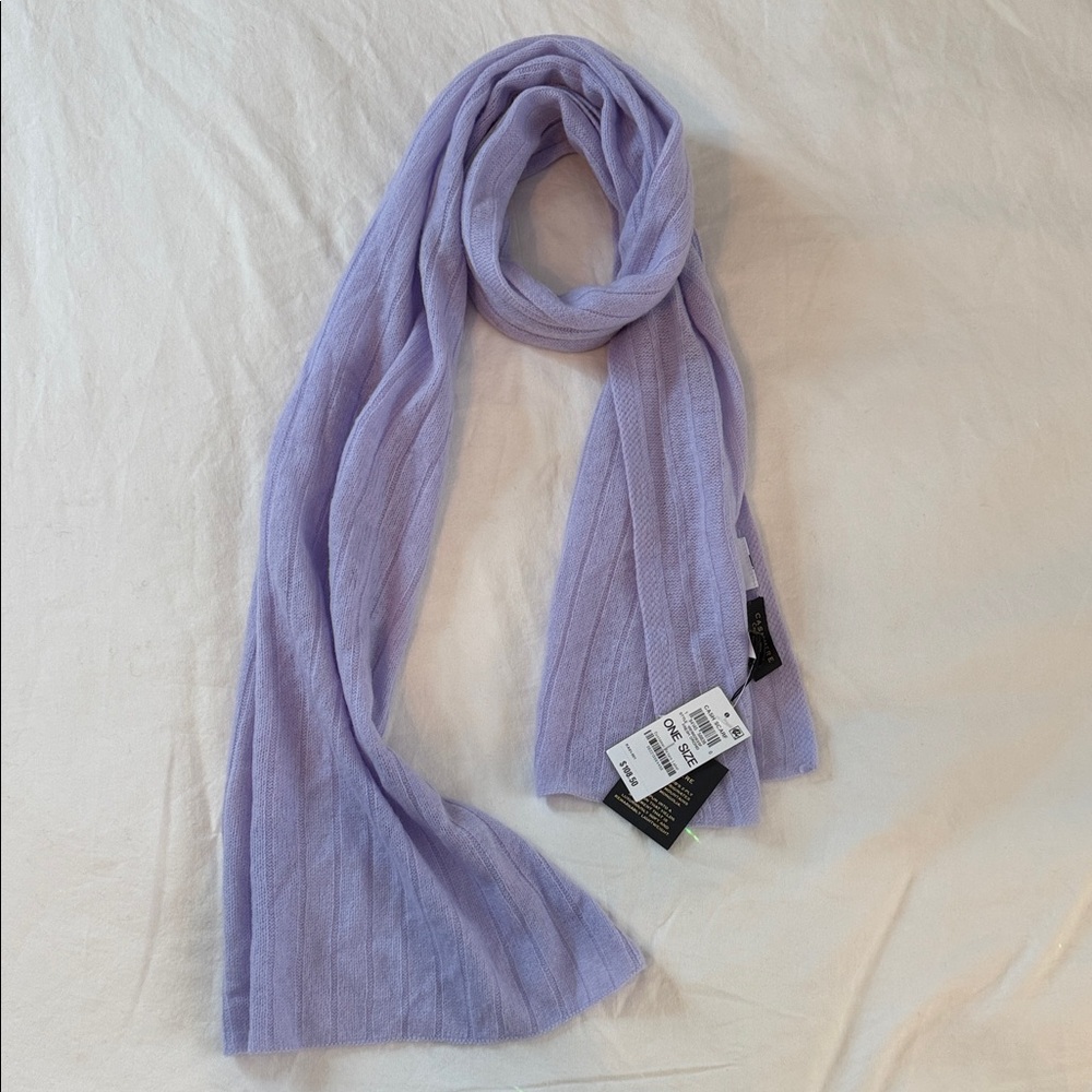 Charter Club Luxury 100% Cashmere Lavender Knit Scarf R13A